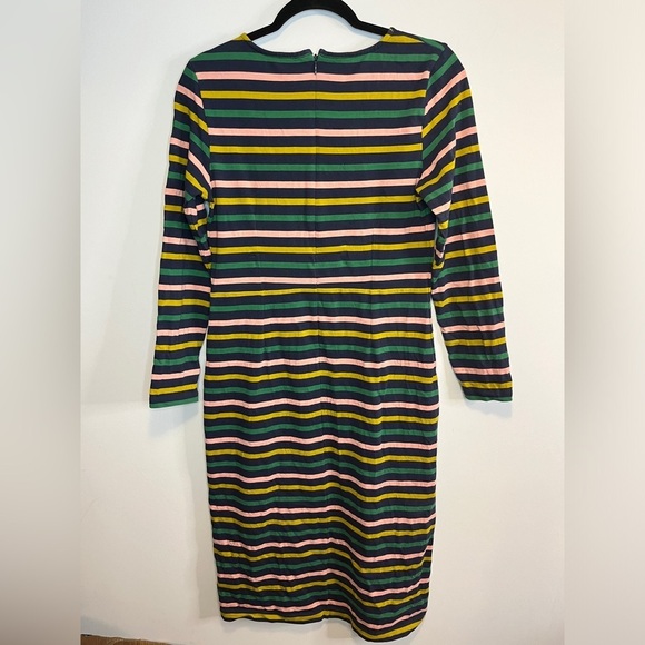 J.CREW Long-sleeve Striped Cotton Professional Sheath Midi Dress Sz 8 - Picture 7 of 11